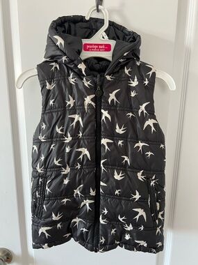 Kids Boboli Double-sided vest - first Black vest and second white swallow print